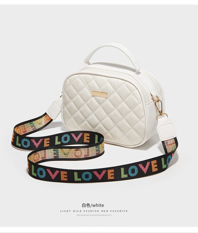 2023 New women's double zipper Ringer embroidered shoulder bag