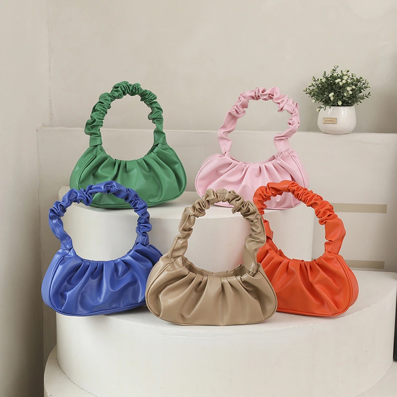 2023 summer new bag ladies pleated cloud shoulder handbag