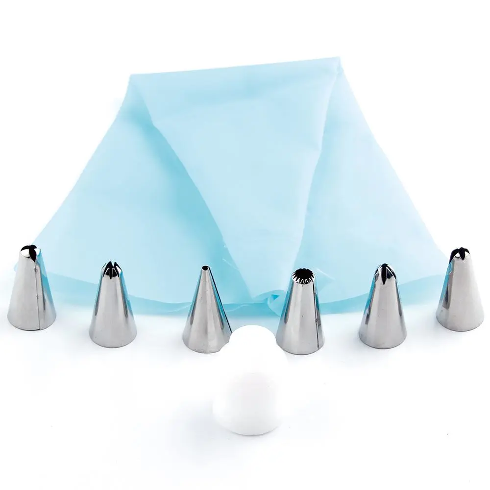 TPU 8 Pcs/set Stainless Steel Nozzles Icing Piping Cream Pastry Bag Cream Coupler DIY Decorating