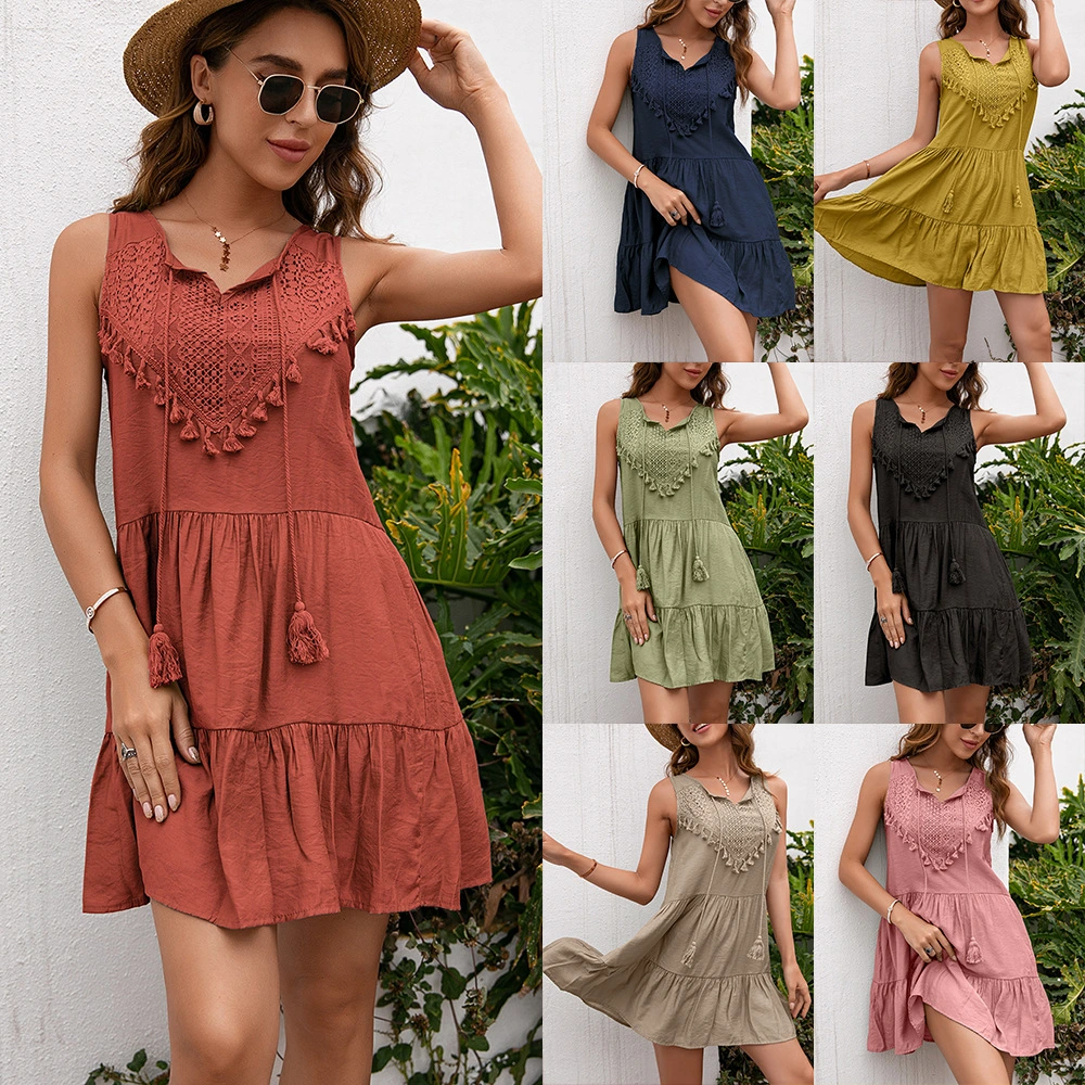 Sleeveless Summer Travel Dress Beautiful Elegant Trendy Beach Dress for Dating