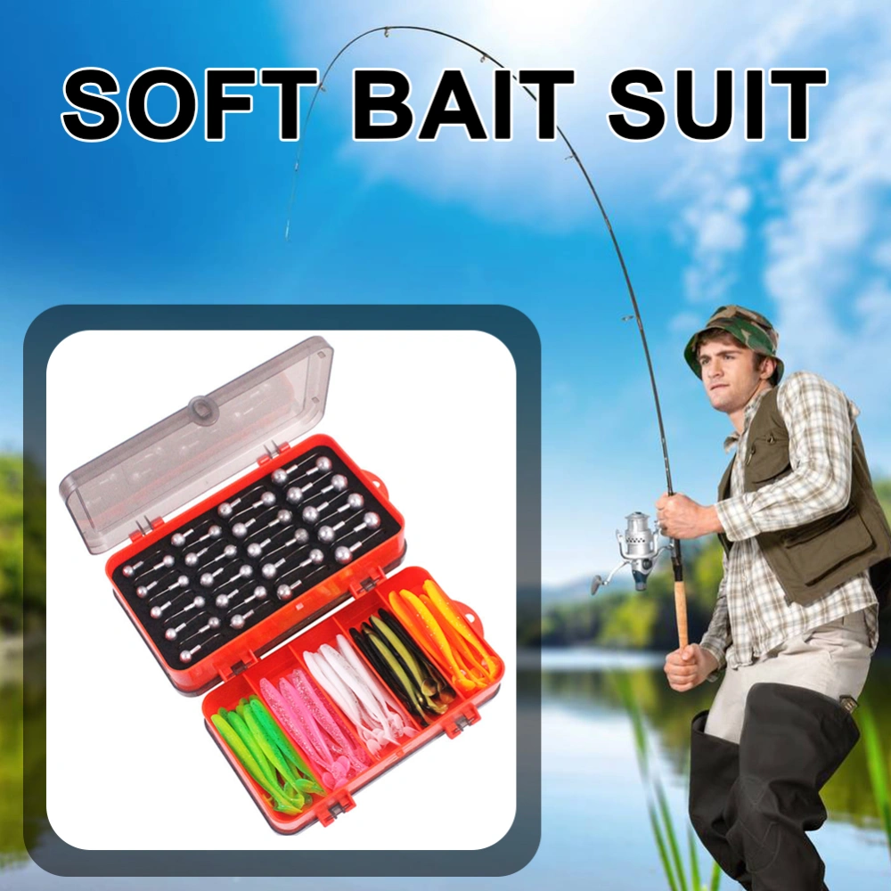 Portable Plastic Accessory Box Lead Hook Soft Bait Set