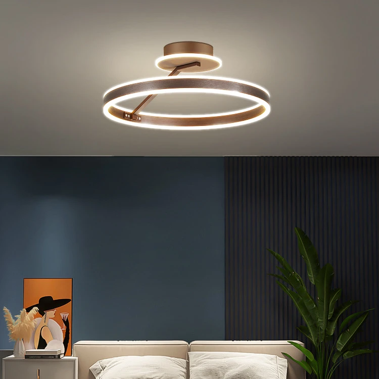 Home Modern Minimalist Brushed Aluminum Round Pendant Lamp