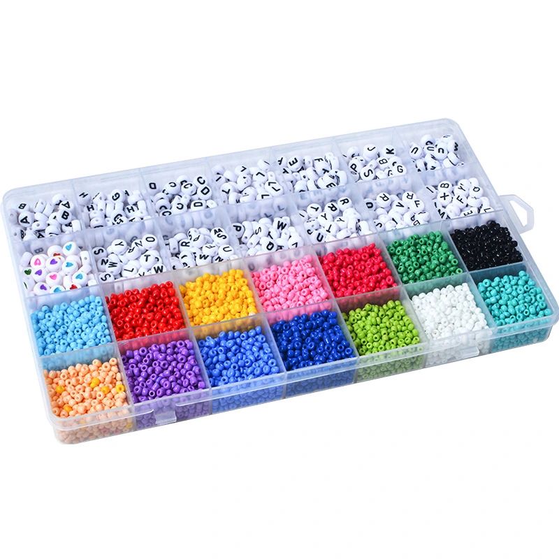 28 Grids 3mm Glass Rice Beads DIY Beaded Bracelet Material