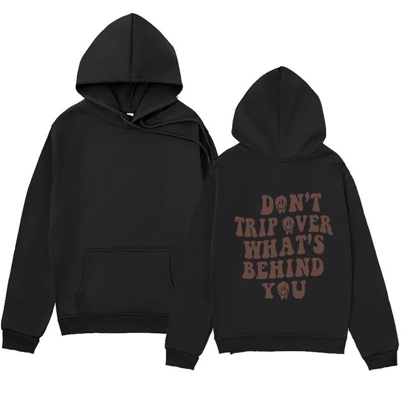 Letter Print Hoodie Autumn And Winter Fleece American Sweater