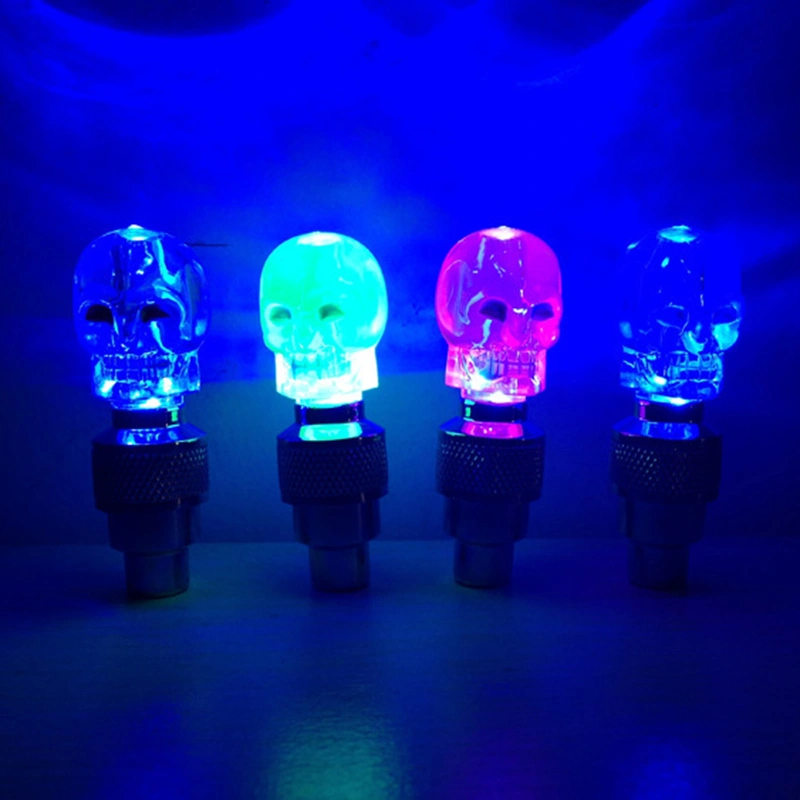 Outdoor Sports LED Ghost Head Shape Bicycle Air Nozzle Light