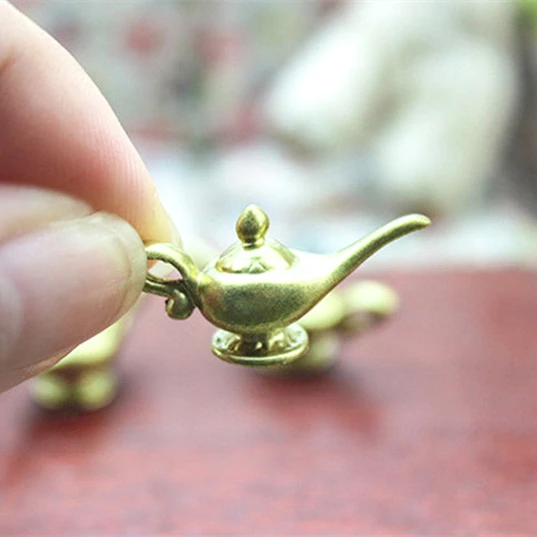 Miniature Candy Sand Table Toy  Accessories Mini Golden Teapot Decoration