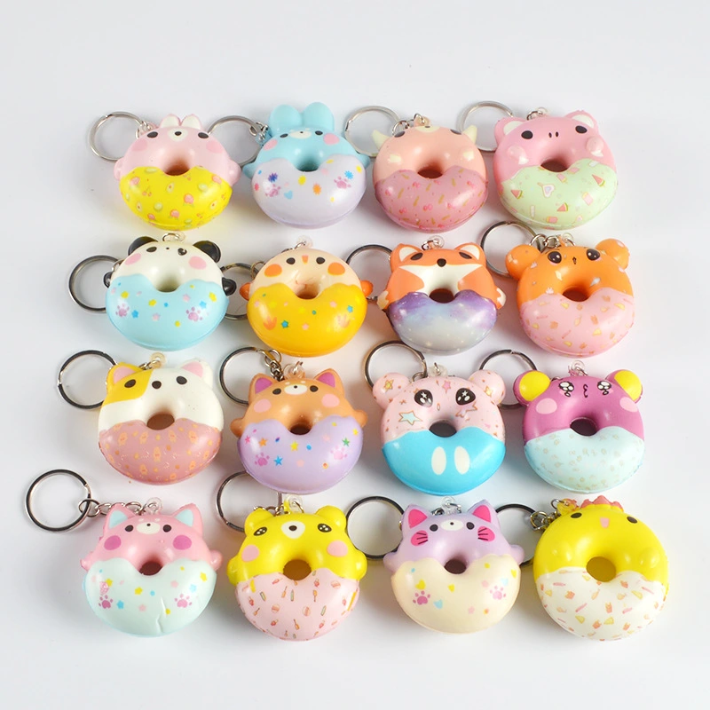 Cute Slow Rebound Donut Keychain Stall Scan Code Activity Gift Pressure Reduction Toy