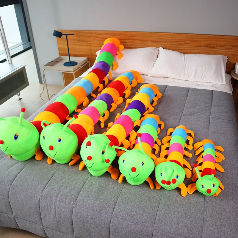 Large Cute Colorful Caterpillar Pillow