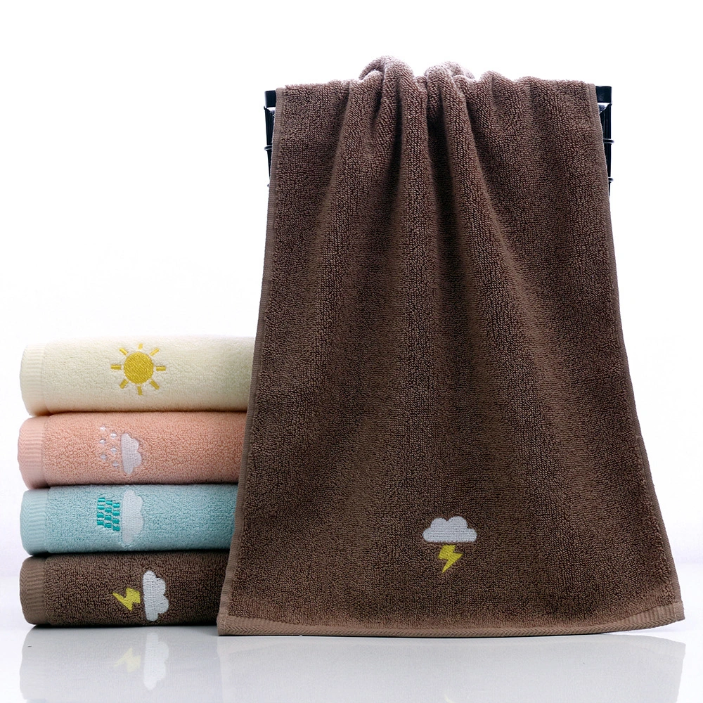 Pure Cotton 32-strand Embroidery Weather Facecloth Internet Celebrity Plain Household Embroidered Couple Towel