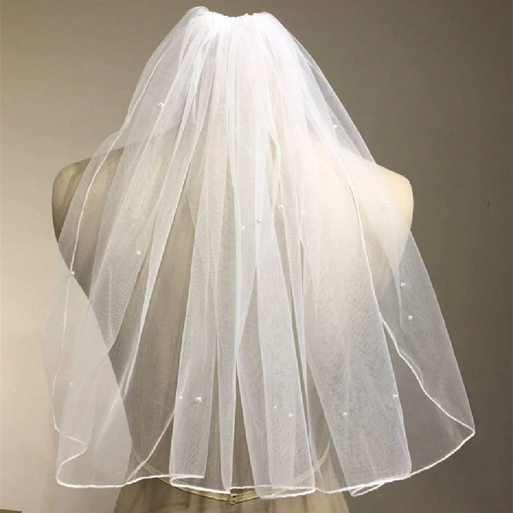 Bridal Fashion Short Pearl Veil