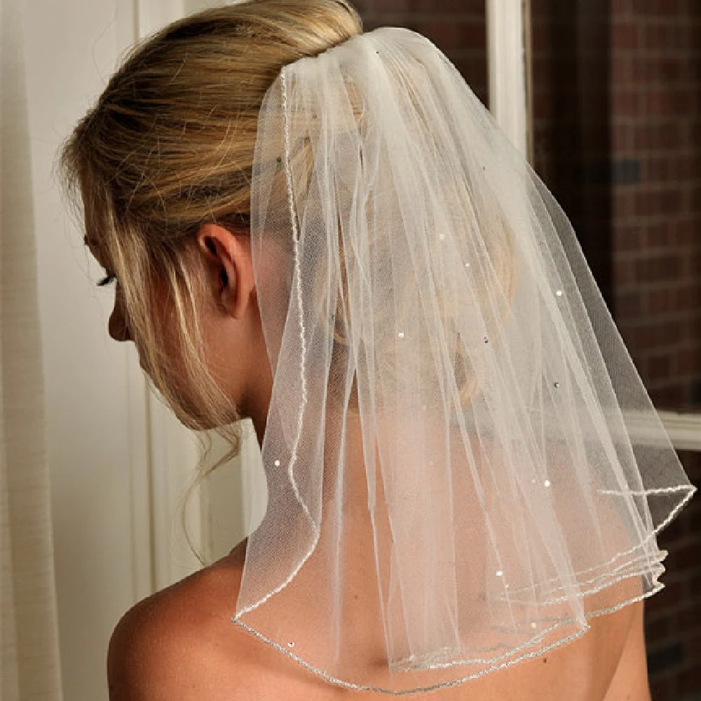 Bridal Fashion Short Pearl Veil