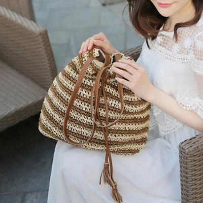 Korean Version Of Sen Series Simple Woven Straw Bag