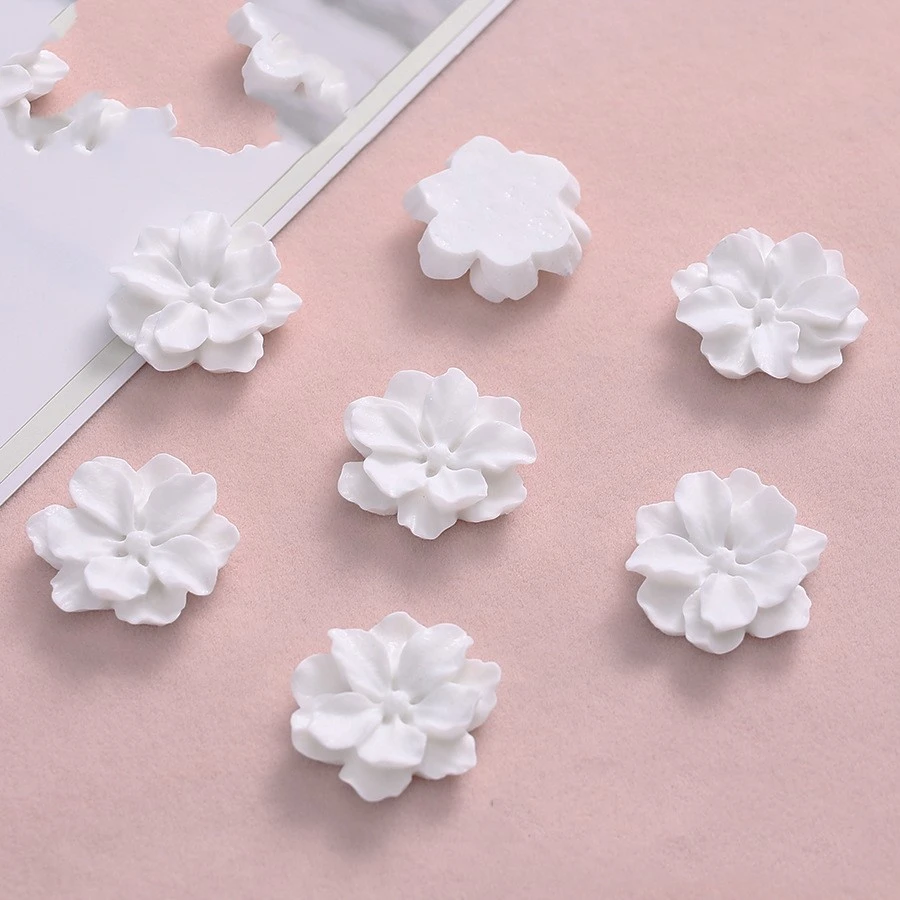 Rose White Resin Flower Accessories Handmade DIY Material