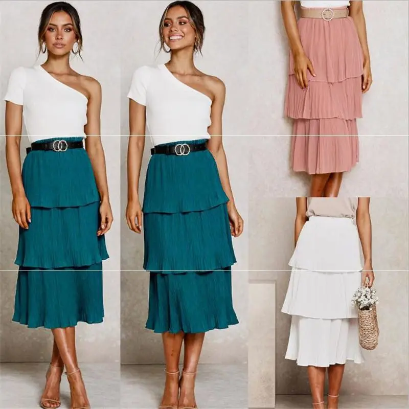 Ladies Fashion Sexy Pleated Skirt