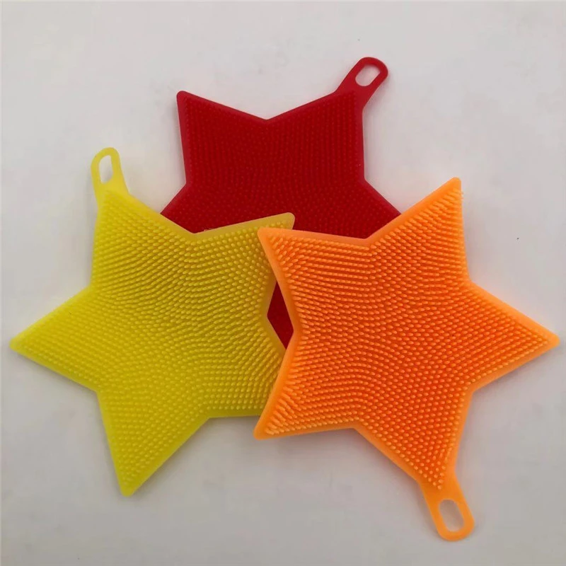 Silicone Dishwashing Brush Five Pointed Star Dishwashing Brush Kitchen Tool