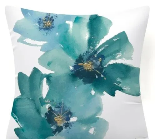 Blue Flower And Bird Pastoral Series Fabric Sofa Nap Car Cushion Pillow Cushion Pillow Case