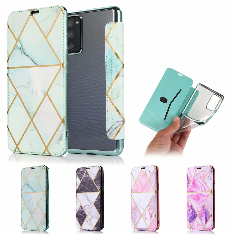 Suitable For S20 S21 S20FE NOTE20 A51A21S Marble Hot Stamping Leather Case