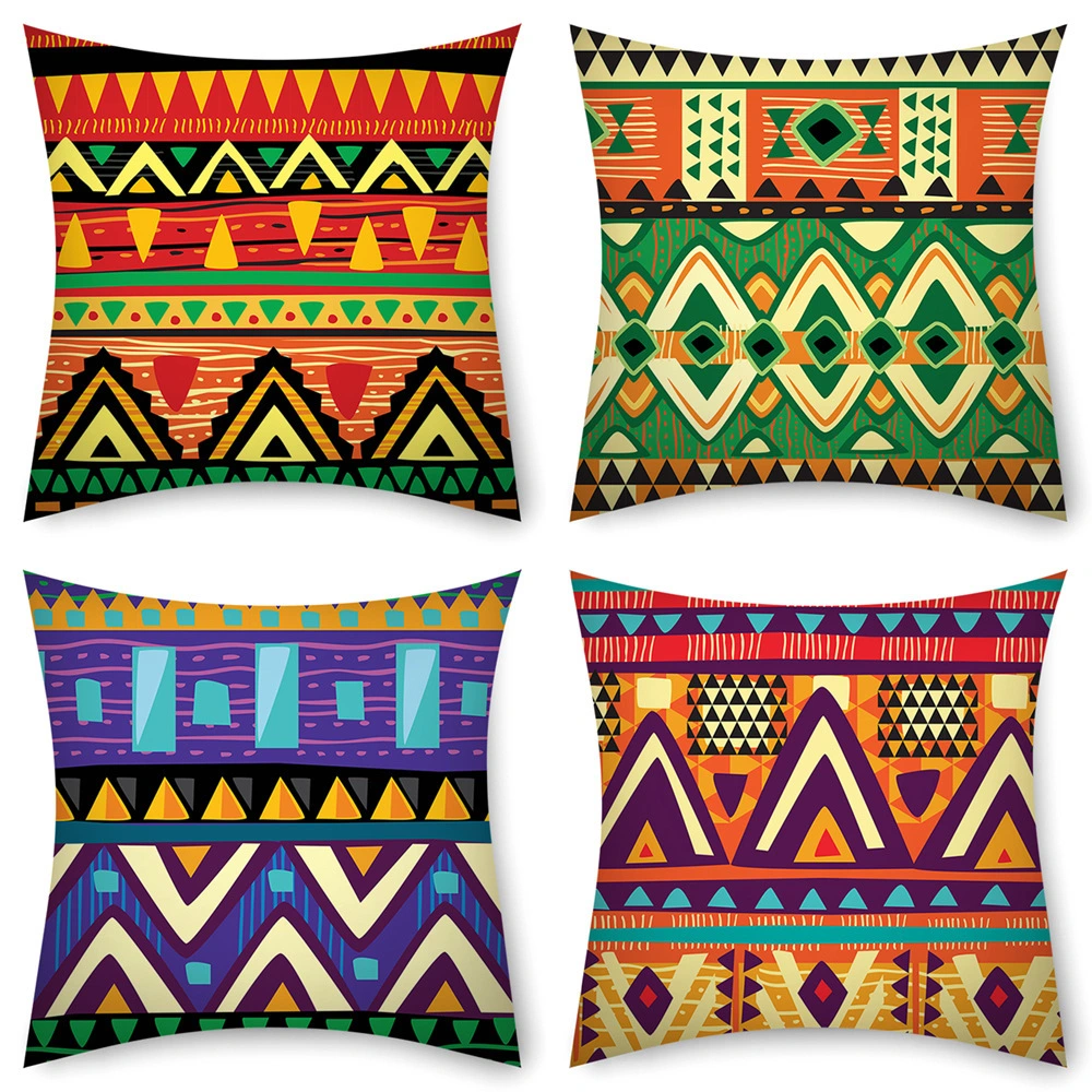 African Tribal Stripes Ethnic Pattern Pillow