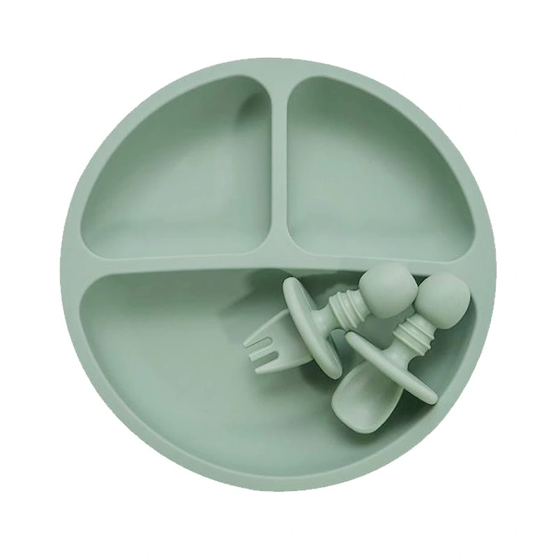 Baby's Complementary Food Silicone Separated Plate Set