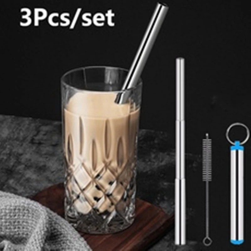 Creative Portable Folding Straw Stainless Steel Telescopic