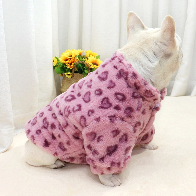 Pet Simple Thick Warm Leopard Coat