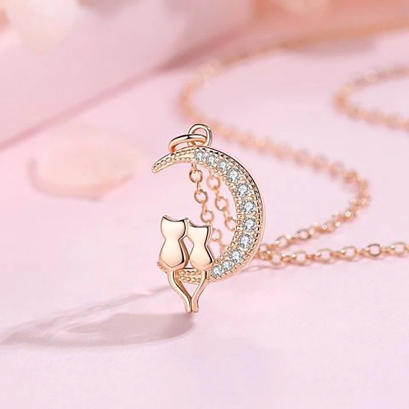 Moon Cat Female Korean Ins Student Short Necklace