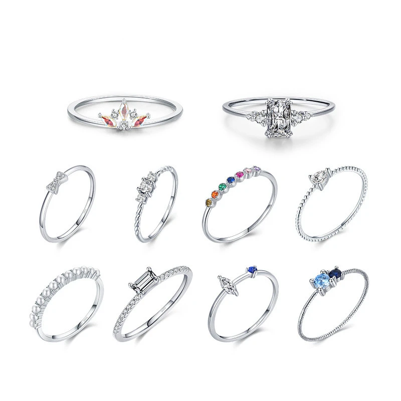 925 Sterling Silver Ring Female Cold Wind Jewelry Set