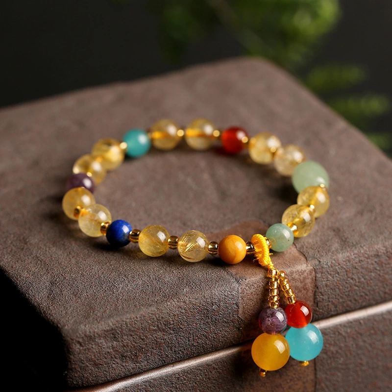 Original Design Multi-treasure Jewelry Brazil Natural Gold Crystal