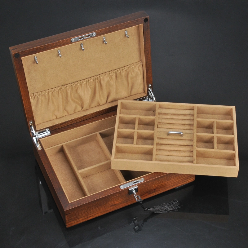 Wooden Jewelry Storage Box With Lock