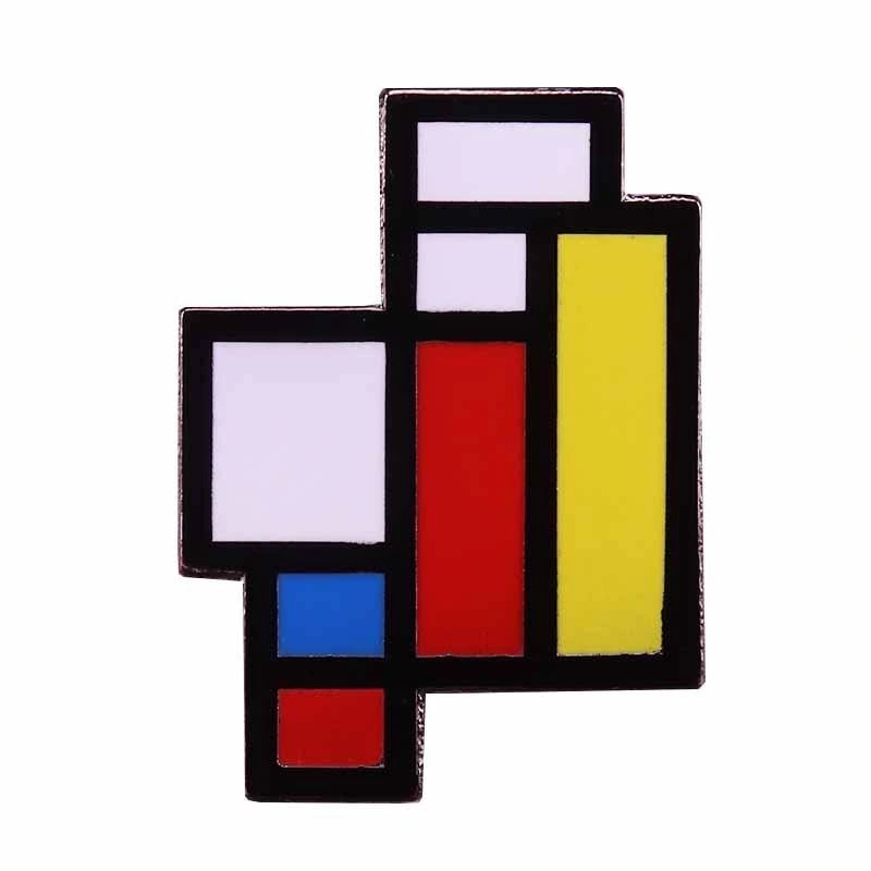 Simple Geometric Abstract Art Painting Brooch