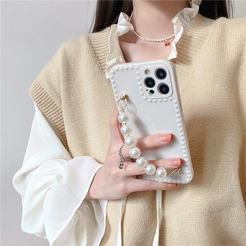 Xiangfeng Pearl Bracelet Phone Case Love Apple All Inclusive