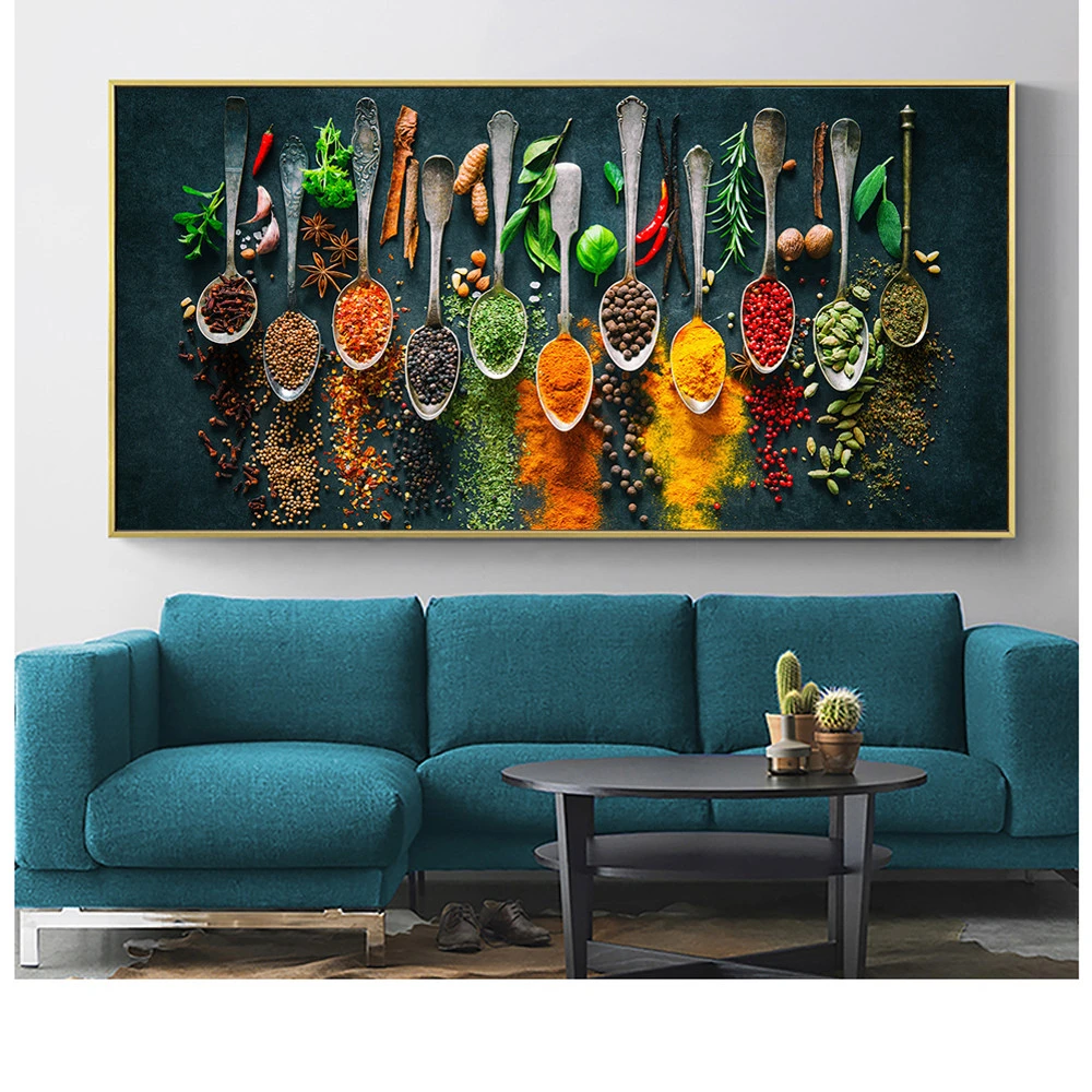 Herbs And Spices For Cooking Art On Canvas Posters