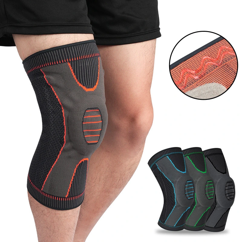 Knitted Sports Kneepad Silicone Support Compression Patella