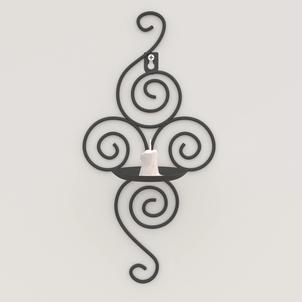 Wrought Iron Candle Holder Wall Decoration