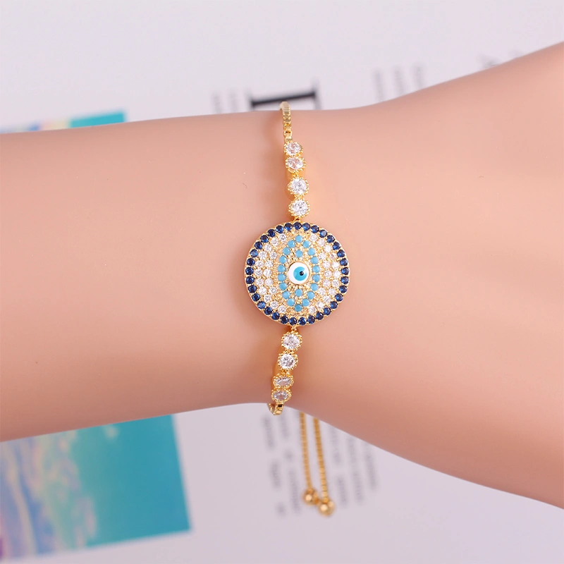 Fashion Eye Shape Zircon Enamel Bracelet