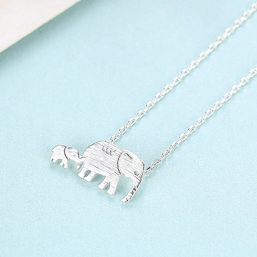 Cute Elephant Pendant Necklace Female Jewelry