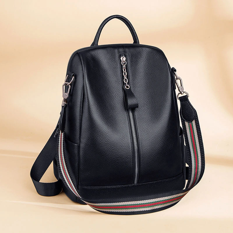 Leather Texture Backpack Fashion Versatile And Large Capacity