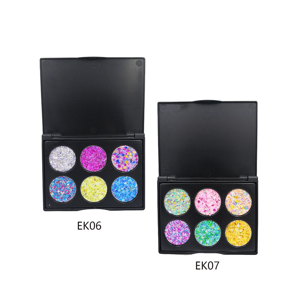 POPFEEL 6-color eyeshadow evening sequin eye makeup