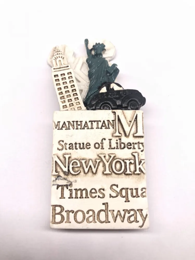 New York Travel Souvenir Empire State Building Statue of Liberty Resin Fridge Magnet