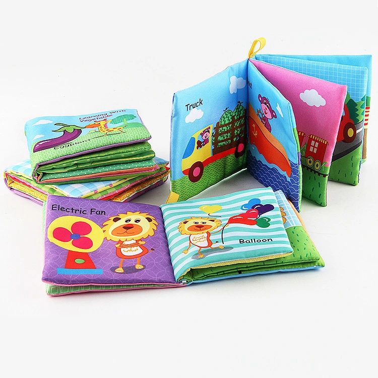 Baby Three-dimensional Palm Cloth Book Early Education Toys English Animal Digital Cognition