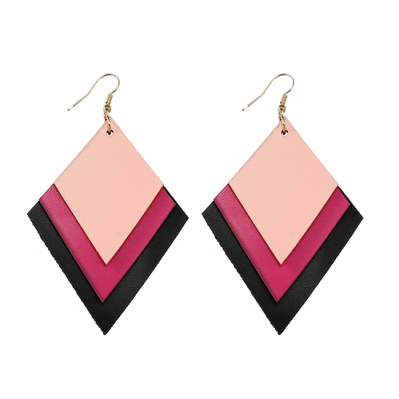 Three Pieces Of Fashionable Leather Earrings Temperament Imitation Leather Earrings