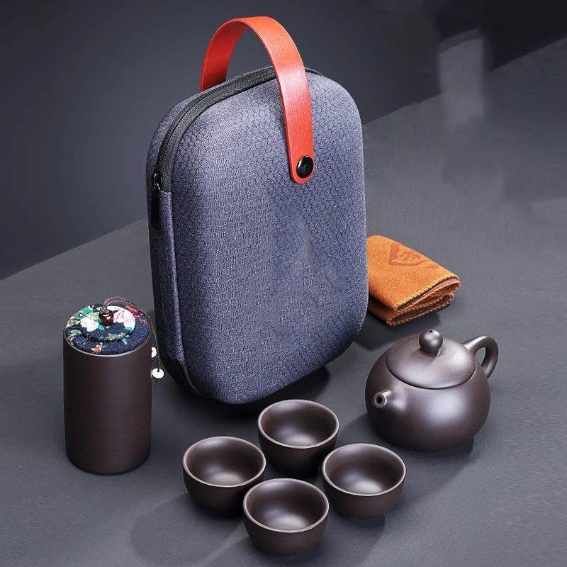 Purple Sand Portable Travel Tea  And Travel Bag Set