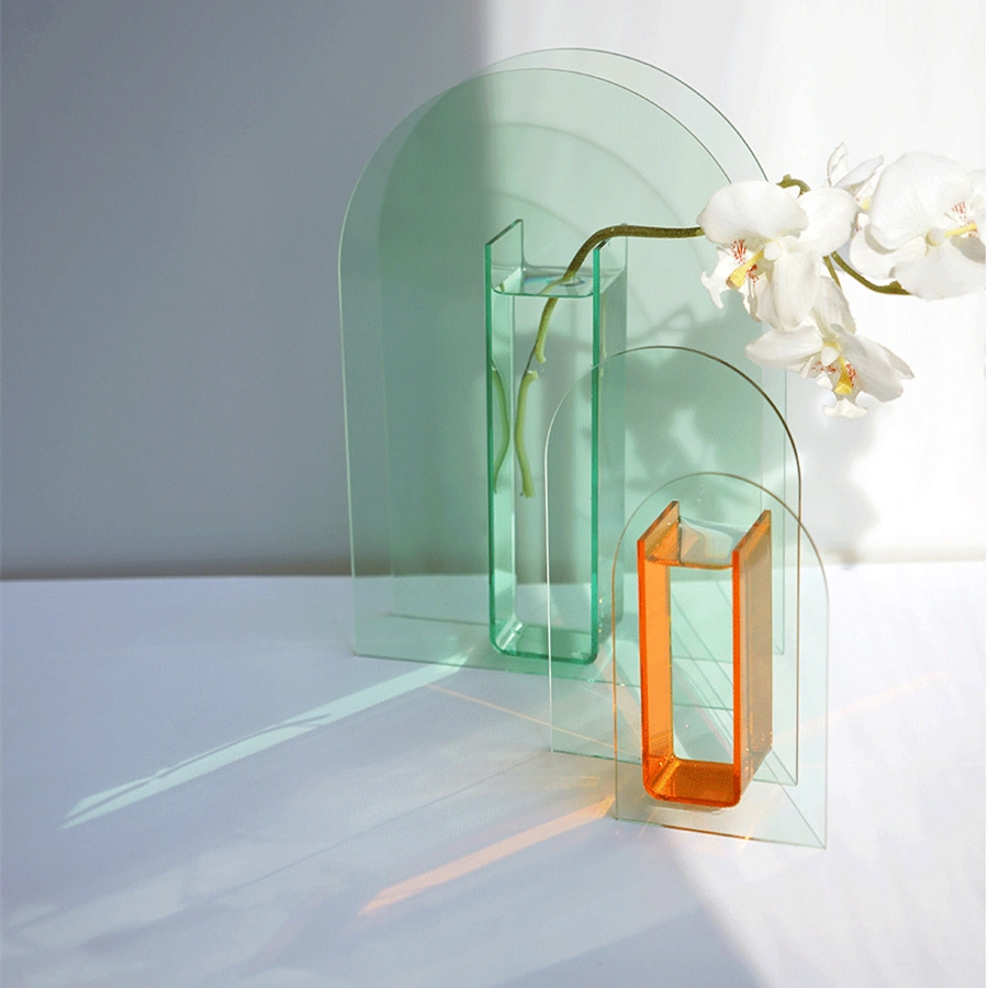 Transparent Light Green Living Room Bedside Decorative Vase