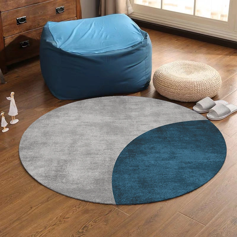 Modern Minimalist Living Room Stitching Round Carpet