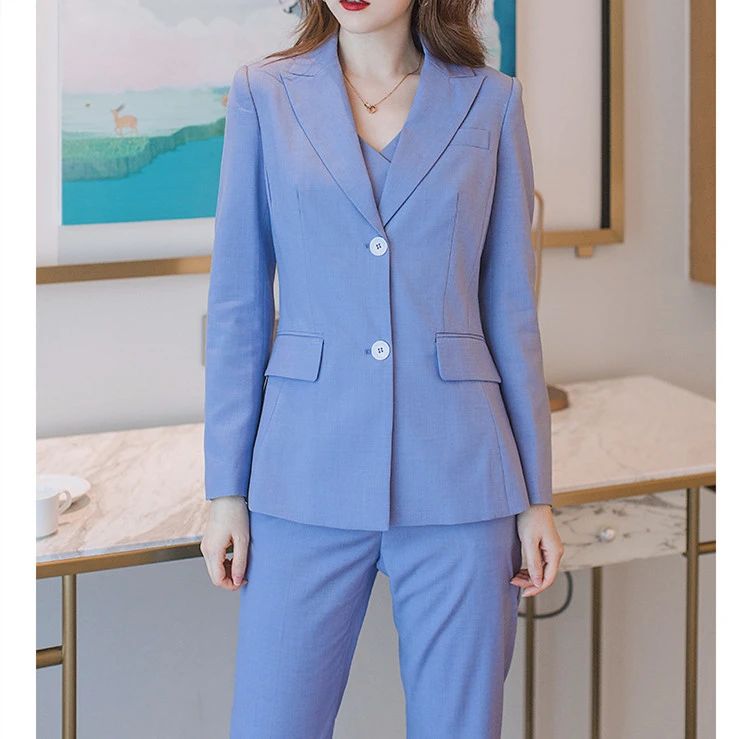 Three-piece Suit Waistcoat Straight-leg Pants Ladies
