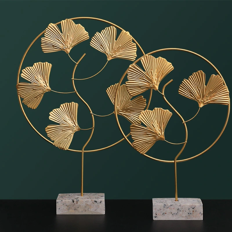 Wrought Iron Ginkgo Leaf Light Luxury Decoration Entrance