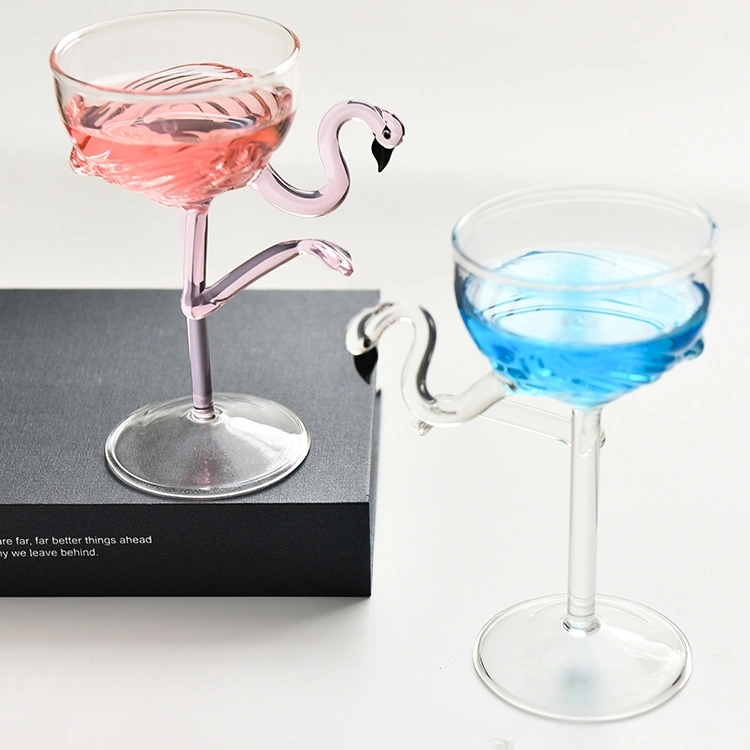 Creative Tall Cocktail Glass Flamingo Glass Red Wine Glass Dessert Salad Glass