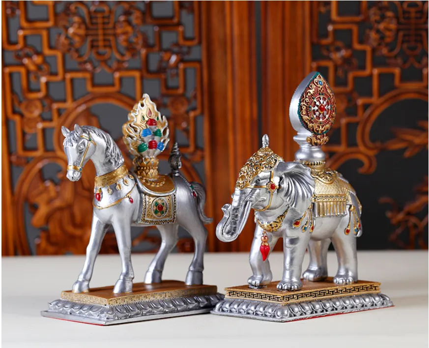 Xiangbao auspicious resin painting technology Buddha front ornaments home ornaments for Buddhist hall supplies retro nostalgic ornaments