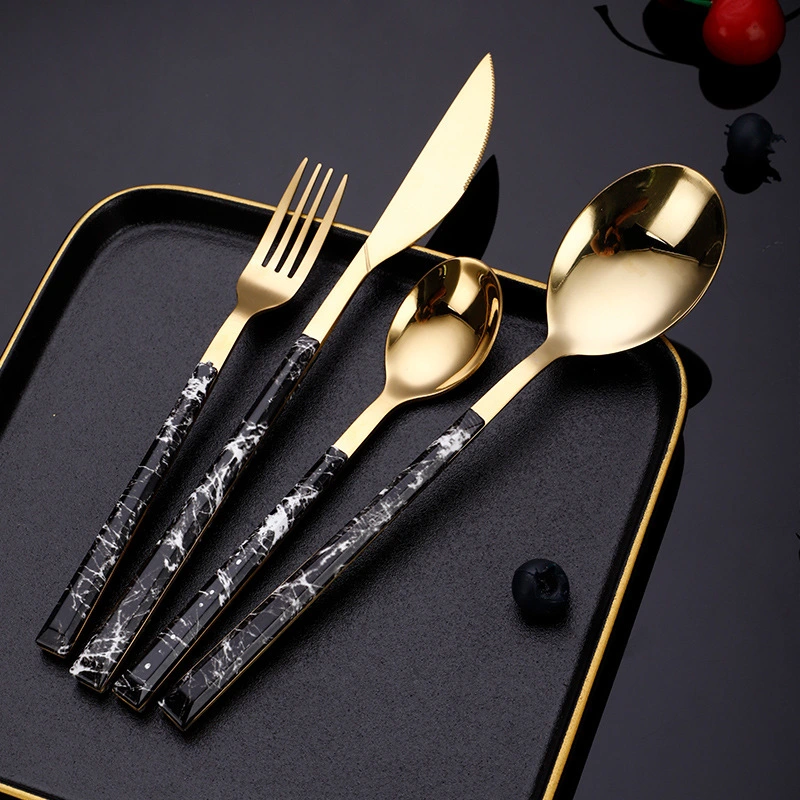 Plastic Handle Knife Fork Spoon Simple Tableware