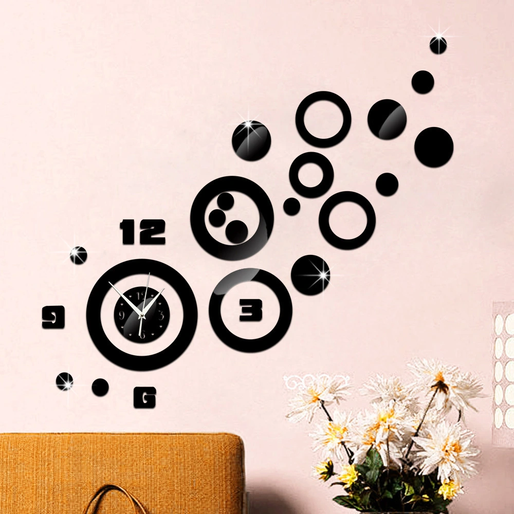 DIY Circle Combination Mirror Wall Clock